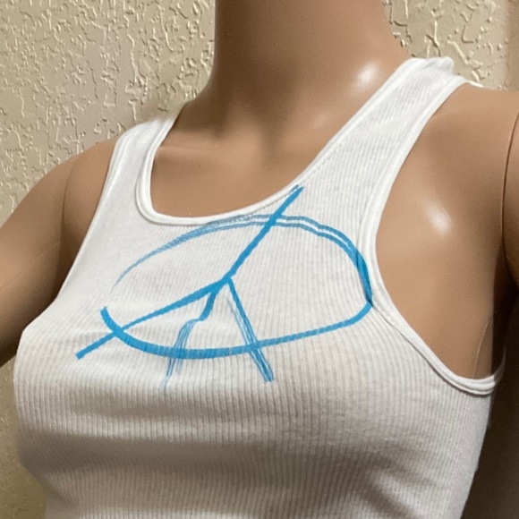 Sir Alistair Rai Tops - Sir Alistair Rai PEACE Tank Top Size 1 small/medium WHITE New with tags